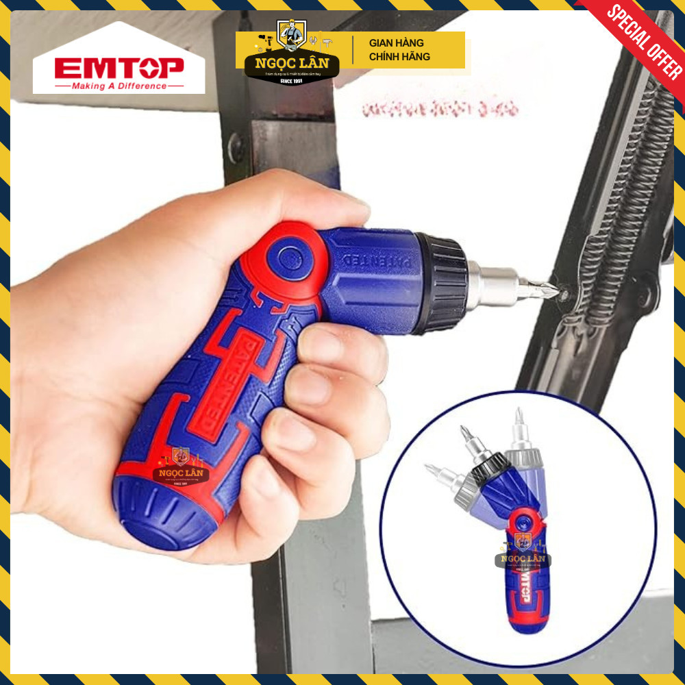 Bộ tua vít EMTOP 15 in 1, tay xoay chiều, 14 đầu CRV (ESDRH1502) - Ảnh 8