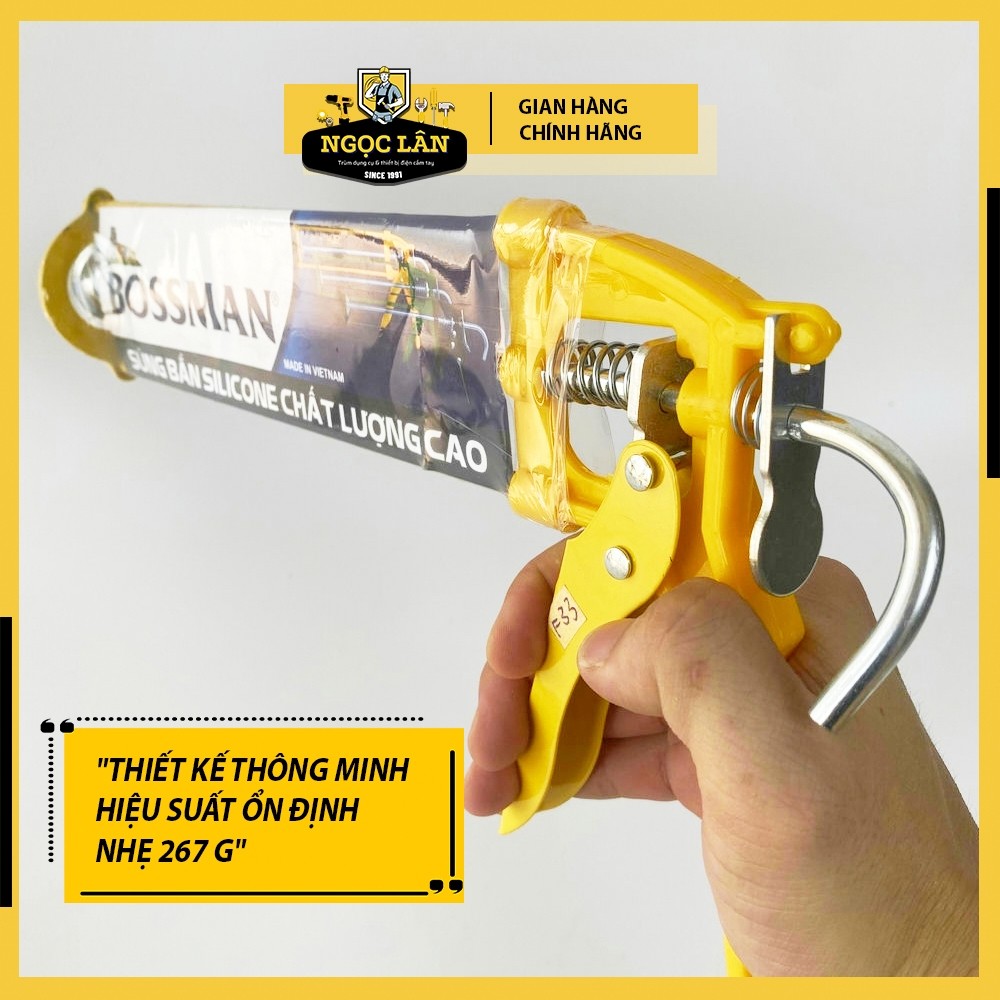 Súng bắn keo silicone Bossman màu vàng - Ảnh 2