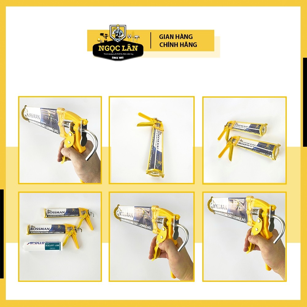 Súng bắn keo silicone Bossman màu vàng - Ảnh 9