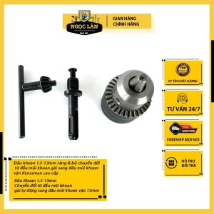 Đầu khoan Kenssman 1.5-13mm răng & chuyển đổi SDS sang vặn cao cấp