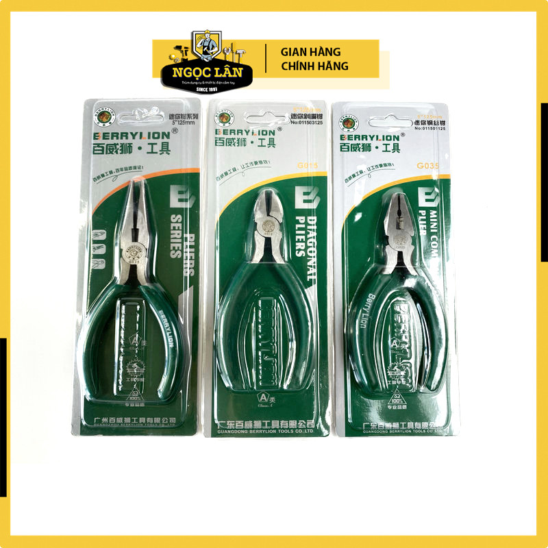 BerryLion Kìm Nhọn Cắt Điện 5 inch 125mm Cao Cấp