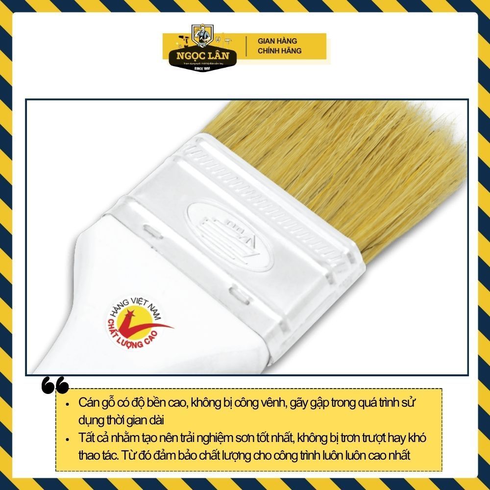 Thanh Bình Cọ Sơn, Cọ Màu Cán Gỗ Cao Cấp, Size 25-100mm - Ảnh 2