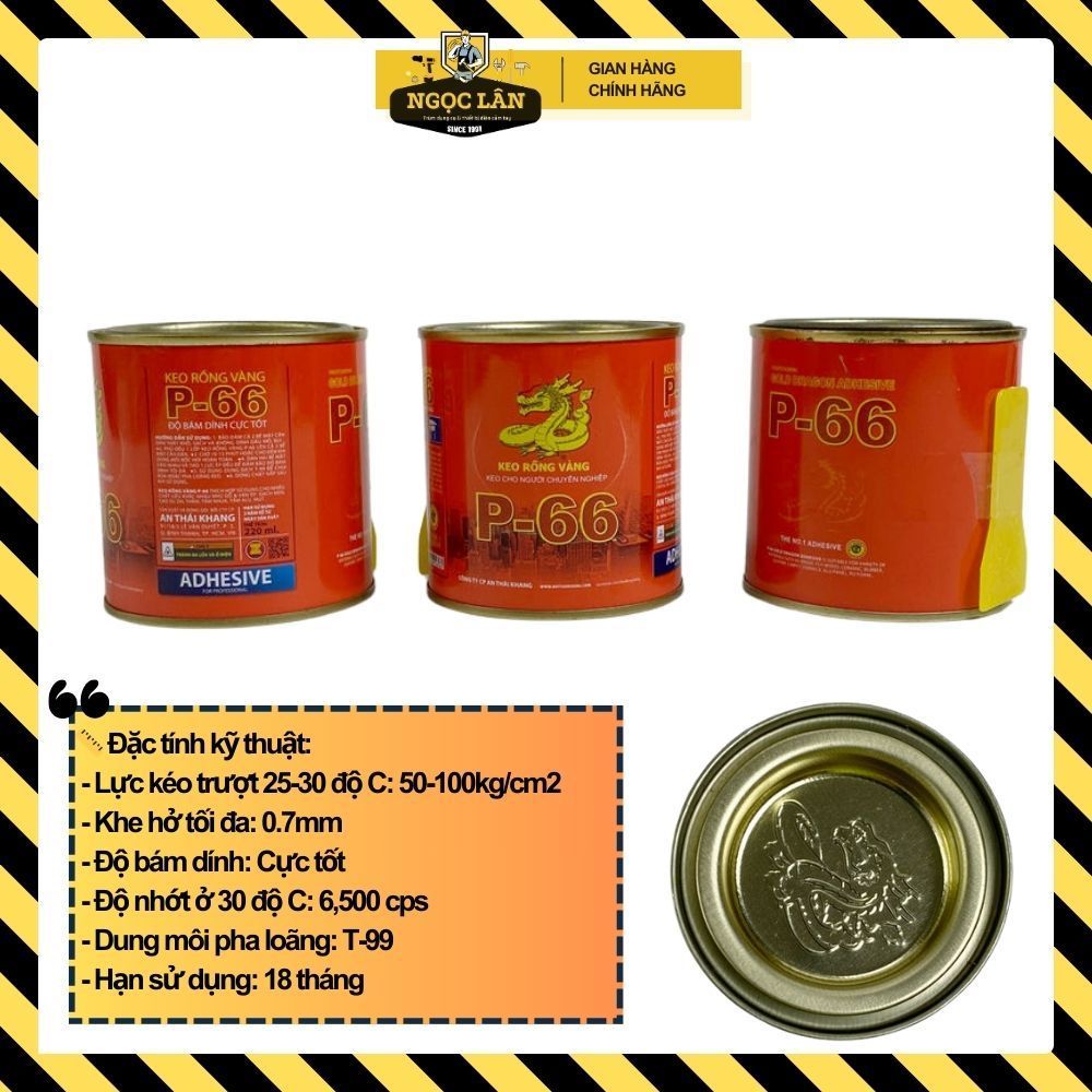 Keo Rồng Vàng P-66 đa năng dán da, gỗ, alu 110ml, 220ml, 600ml - Ảnh 2