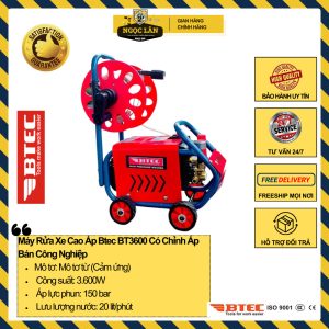 Máy rửa xe cao áp Bitec BT3600 chỉnh áp lõi đồng bán công nghiệp