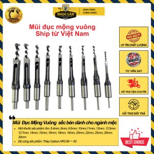 Mũi khoan đục mộng vuông thép hợp kim sắc bén cho máy đục mộng thợ mộc