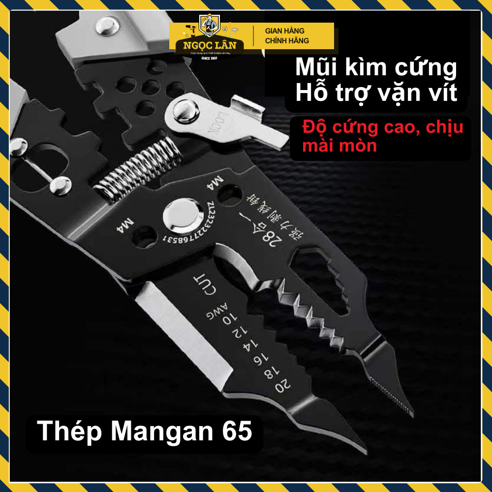 Kìm Tuốt Dây Điện Đa Năng 28-in-1, Cắt, Ép Cos, Vặn Ốc - Ảnh 4