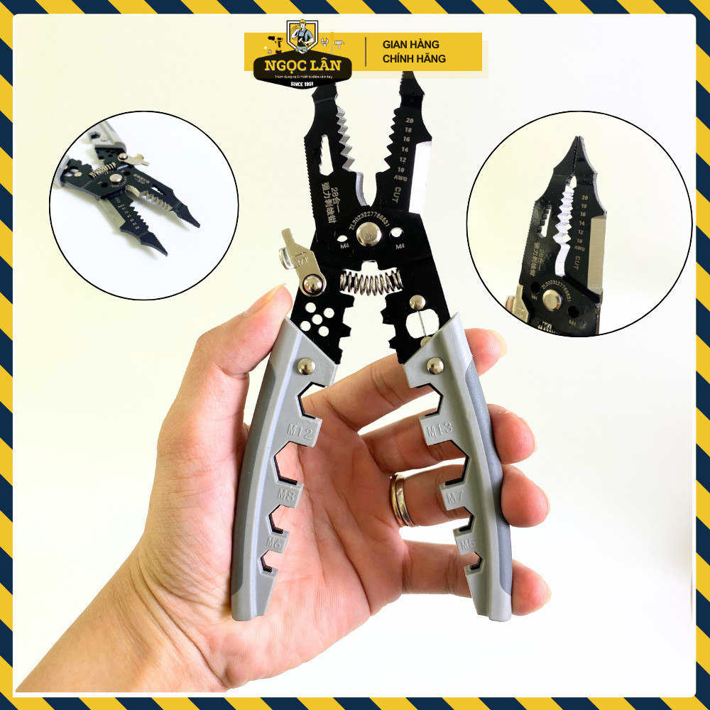 Kìm Tuốt Dây Điện Đa Năng 28-in-1, Cắt, Ép Cos, Vặn Ốc - Ảnh 8