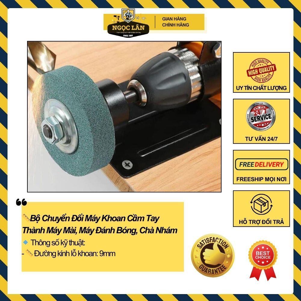 Bộ Chuyển Đổi Máy Khoan Thành Máy Mài, Đánh Bóng, Chà Nhám, Có Đế Cố Định