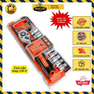 Bộ khẩu tự động VAU 12 chi tiết 1/2 inch 8-24mm thép CRV