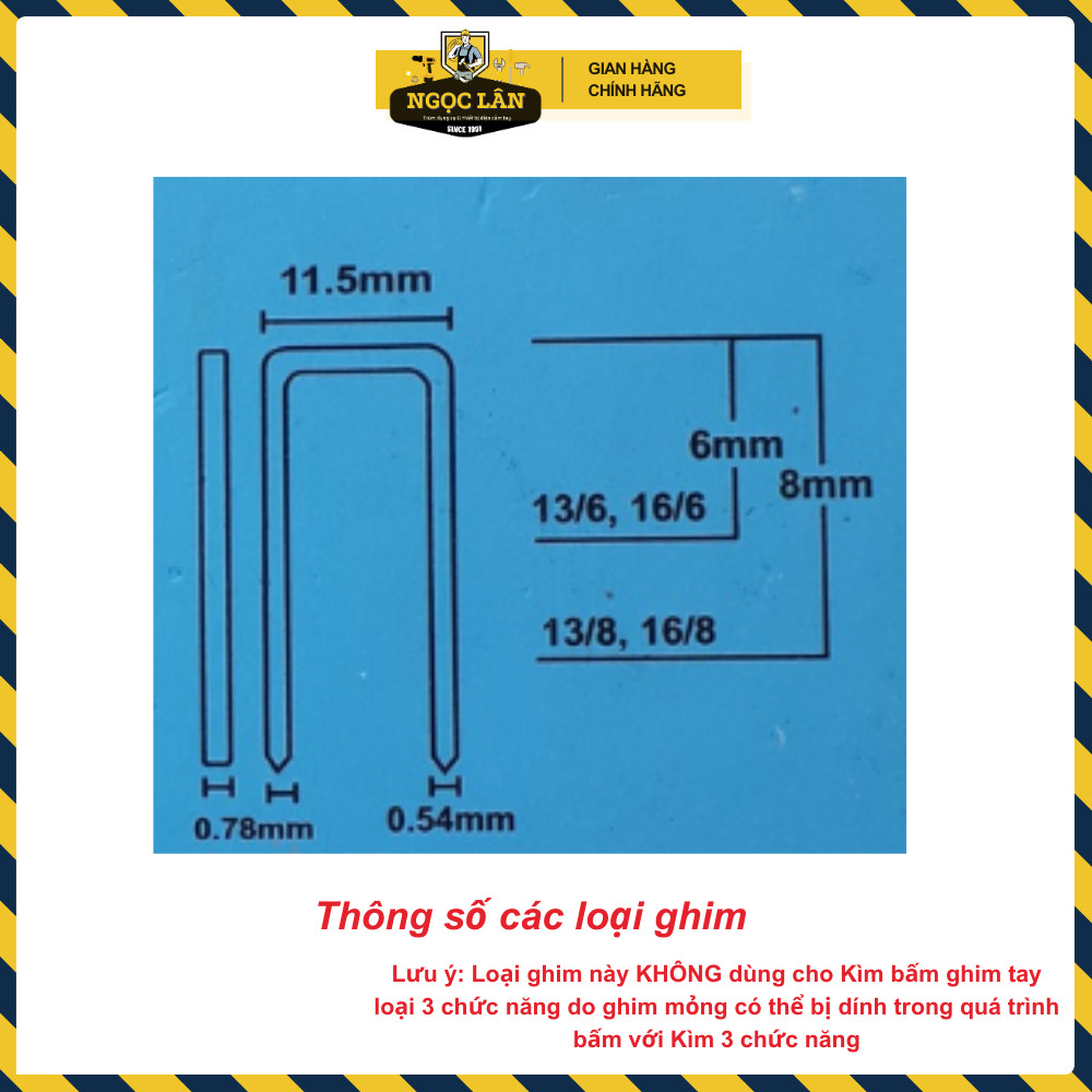 Ghim bấm gỗ Tự Lực 13/6, 13/8, 16/6, 16/8 hộp 5000 ghim - Ảnh 6