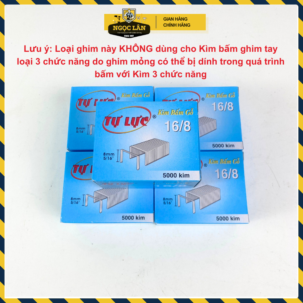 Ghim bấm gỗ Tự Lực 13/6, 13/8, 16/6, 16/8 hộp 5000 ghim - Ảnh 4