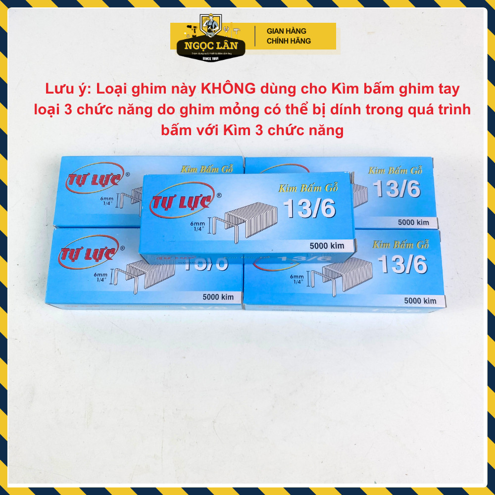 Combo 5 hộp Ghim bấm gỗ Tự Lực 13/6, 13/8, 16/6, 16/8 - Ảnh 3