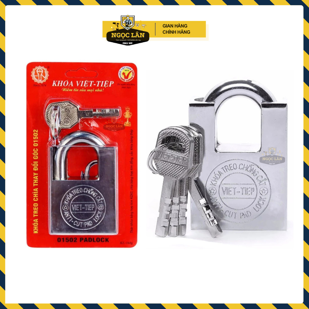 Khóa Chống Cắt Việt Tiệp, Cầu Phi 8-10-12mm, 4 Chìa, Xi Trắng - Ảnh 7