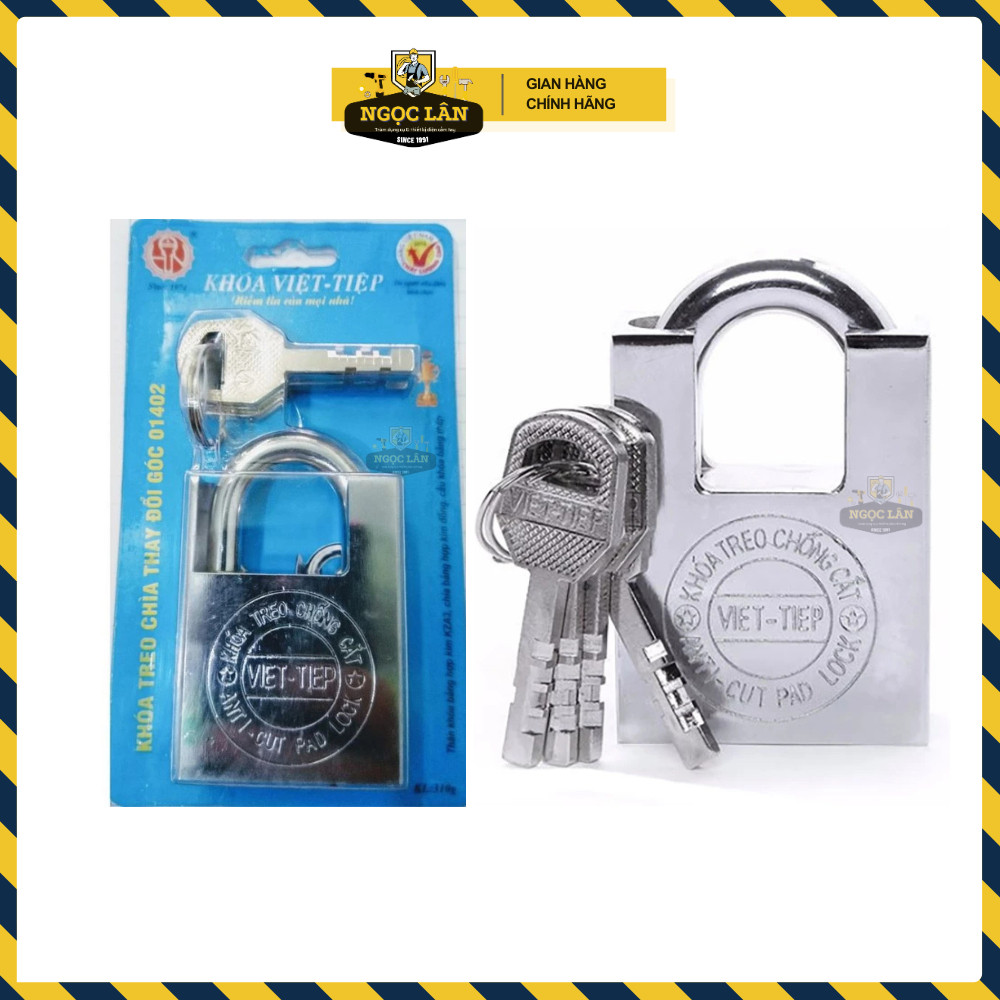 Khóa Chống Cắt Việt Tiệp, Cầu Phi 8-10-12mm, 4 Chìa, Xi Trắng - Ảnh 6