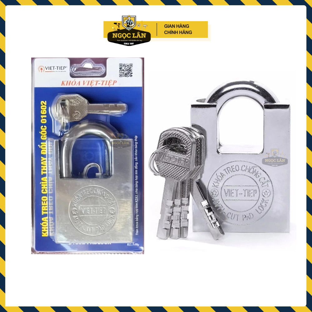 Khóa Chống Cắt Việt Tiệp, Cầu Phi 8-10-12mm, 4 Chìa, Xi Trắng - Ảnh 8