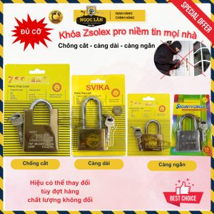Ổ Khóa Cửa Chống Cắt xi vàng 3P 4P 5P 6P Công Nghệ Mỹ Bền