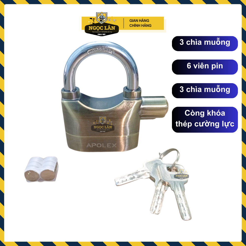 Ổ khóa Apolex báo động chống trộm cao cấp chính hãng MS.686 - Ảnh 2