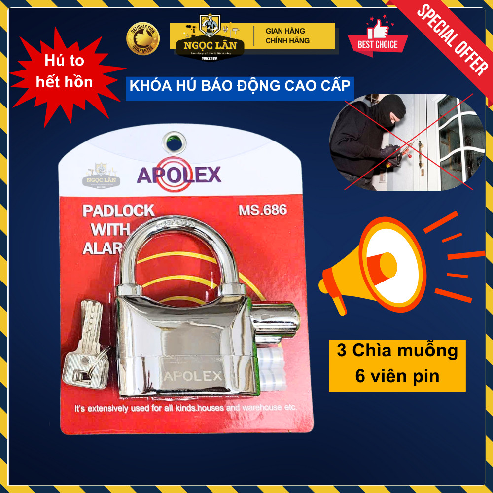 Ổ khóa Apolex báo động chống trộm cao cấp chính hãng MS.686
