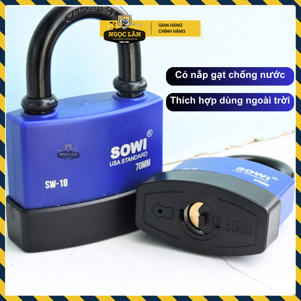 Khóa treo móc chống nước SOWI SW-18 an toàn, bền bỉ - Ảnh 2
