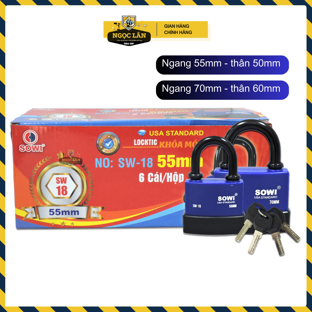 Khóa treo móc chống nước SOWI SW-18 an toàn, bền bỉ - Ảnh 3