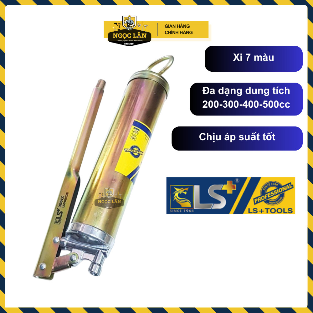 Dụng Cụ Bơm Mỡ Bò Tay LS+ 200-500cc, 7 Màu Cao Cấp - Ảnh 2