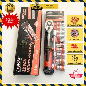 Bộ Khẩu Tự Động Liwin 12 Chi Tiết 1/2 inch 8-24mm