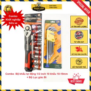 Bộ khẩu tự động 12 chi tiết Liwin 1/2 inch 8-24mm & lục giác bi 9 cây