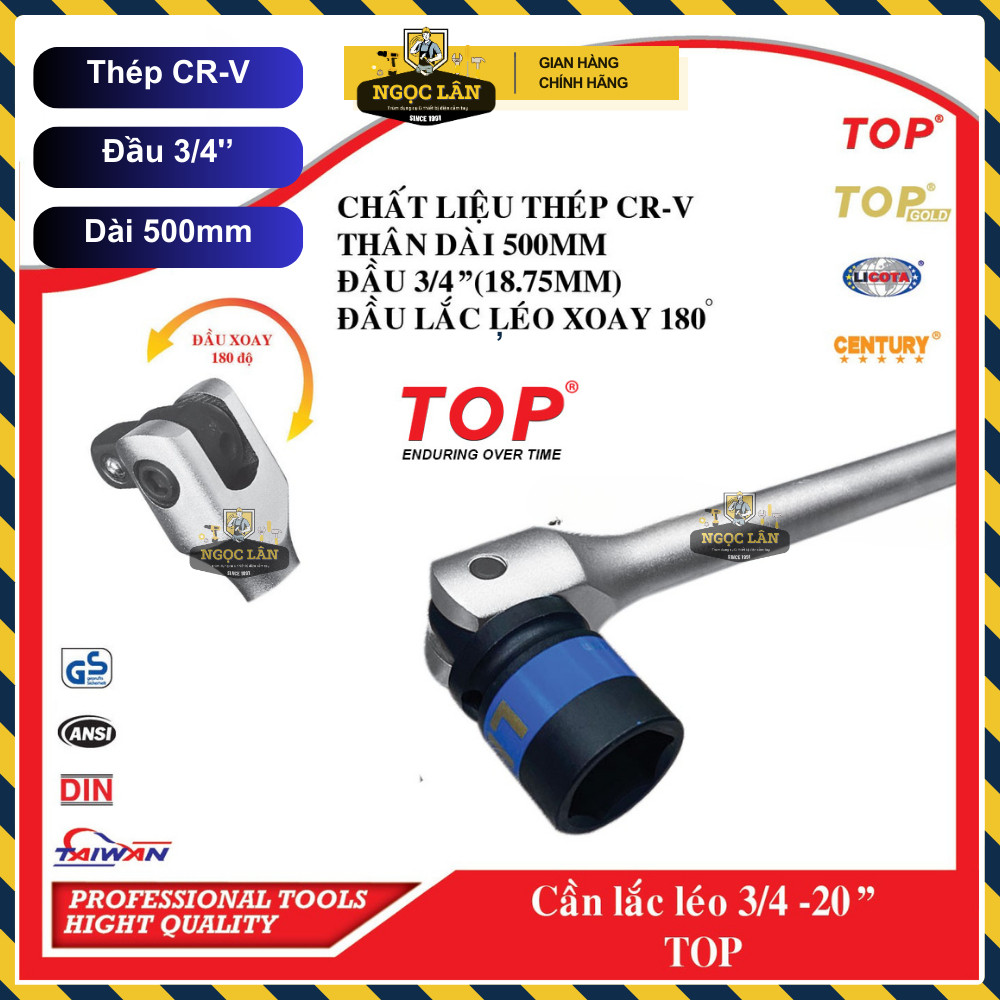 TOP Chính hãng Cần siết đầu lắt léo 3/4 inch dài 20inch - Ảnh 3
