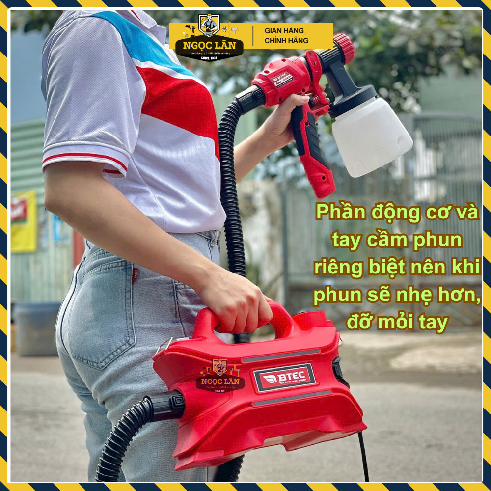 Máy phun sơn điện đeo hông vai Bitec BT8007 700W 800ml chính hãng - Ảnh 4