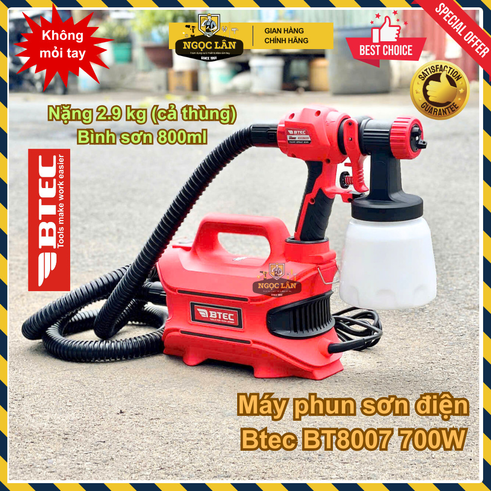 Máy phun sơn điện đeo hông vai Bitec BT8007 700W 800ml chính hãng
