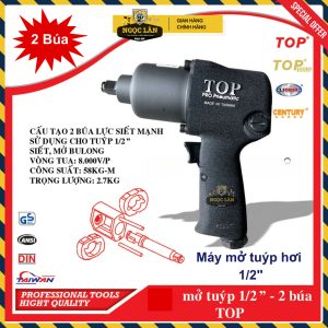 Súng Siết Bulong TOP 1/2" 2 Búa, Lực 420ft.lb, Chuyên Gara Xe Máy