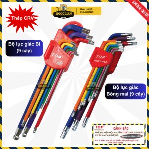 Bộ Lục Giác Bi & Bông Mai TOP 9 Cây Thép C60 Sơn Tĩnh Điện