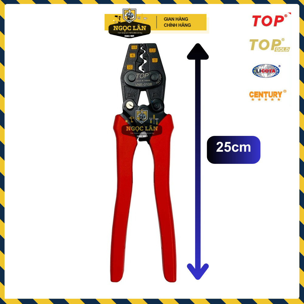 Kìm bấm cos TOP Gold trợ lực số 8, 1.5-10mm2, có nút tăng độ cứng - Ảnh 8