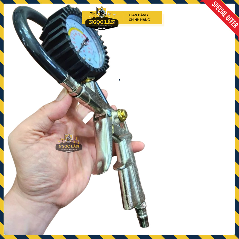 Đầu vòi bơm lốp oto xe máy Century cao cấp có đồng hồ đo áp suất - Ảnh 7
