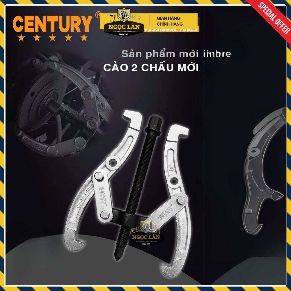 Cảo Century 2 chấu 6-8 inch, mở vòng bi bạc đạn thép cao cấp phiên bản mới - Ảnh 2