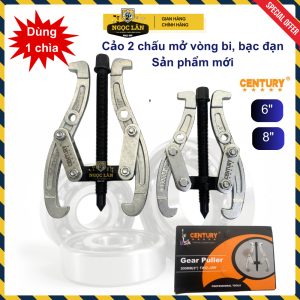 Cảo Century 2 chấu 6-8 inch, mở vòng bi bạc đạn thép cao cấp phiên bản mới