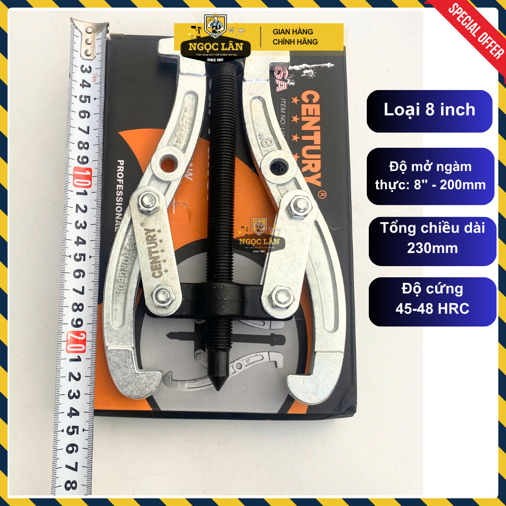 Cảo Century 2 chấu 6-8 inch, mở vòng bi bạc đạn thép cao cấp phiên bản mới - Ảnh 5