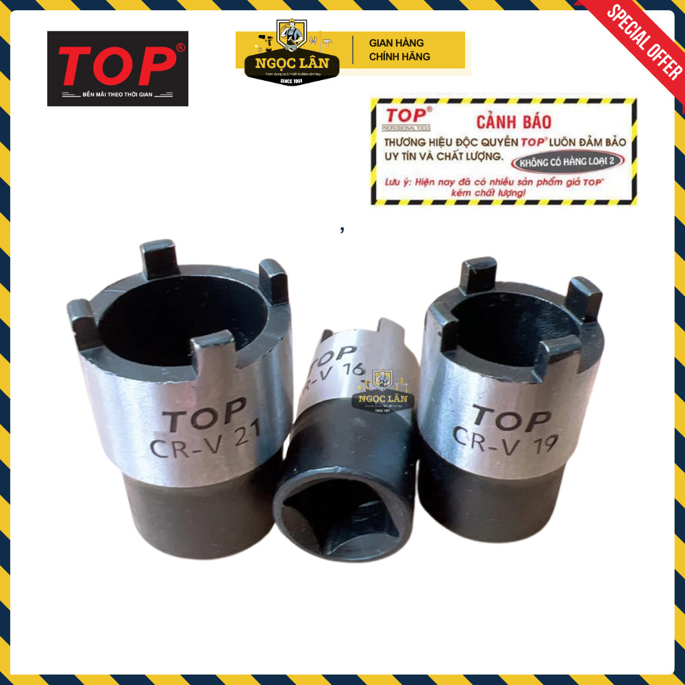 Túyp mở tán nồi côn xe máy TOP 1/2" 16-19-21mm Chính hãng Đài Loan - Ảnh 3