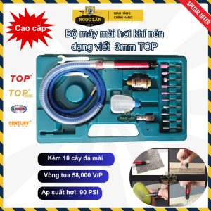 Máy mài hơi khí nén TOP dạng viết 3mm, bộ có đá 10 cây Đài Loan
