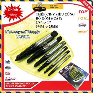 Bộ mở ốc gãy Licota 6 cây Đài Loan cao cấp (bộ taro lấy ốc gãy)