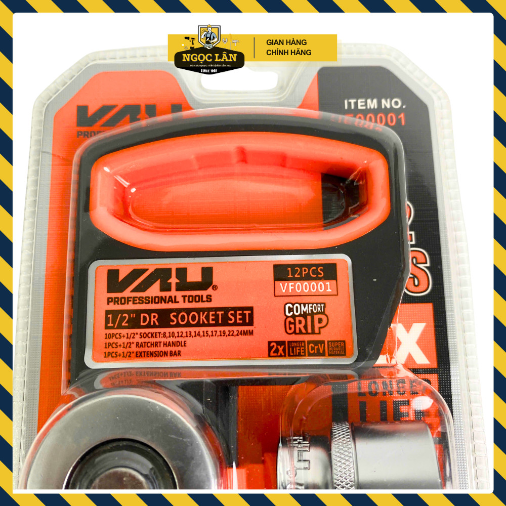 Bộ khẩu tự động VAU 12 chi tiết 1/2 inch 8-24mm thép CRV - Ảnh 3