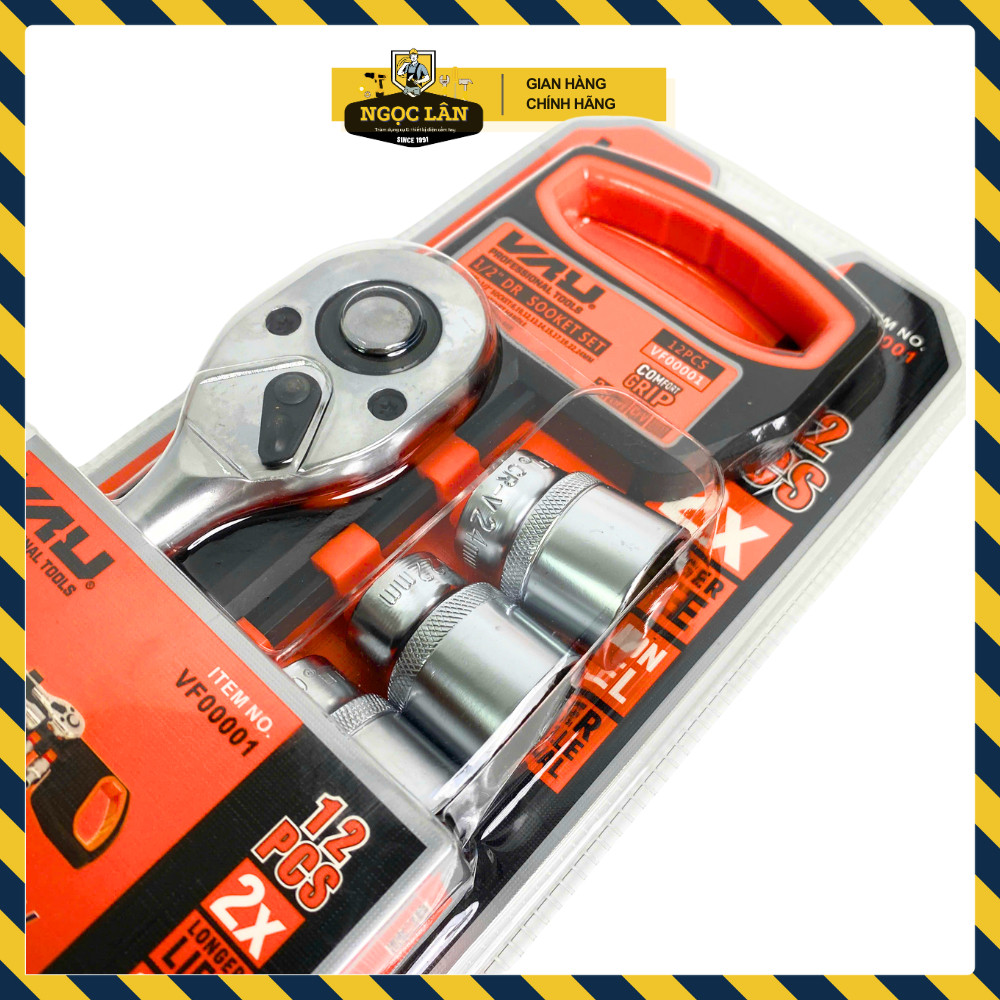 Bộ khẩu tự động VAU 12 chi tiết 1/2 inch 8-24mm thép CRV - Ảnh 6
