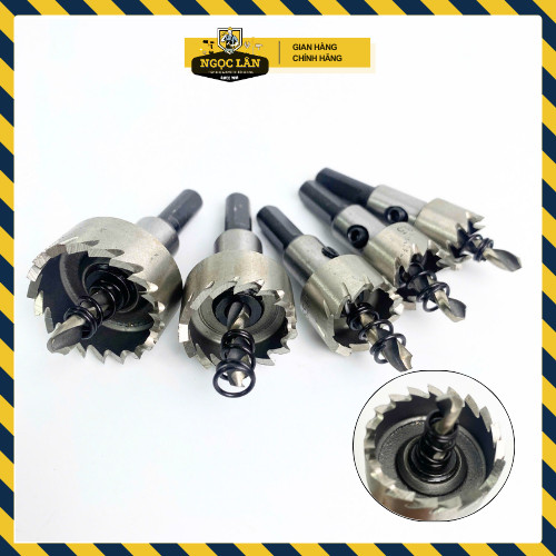 Bộ 5 Mũi Khoét Khoan Lỗ Kim Loại Thép HHS Size 16-30mm - Ảnh 7
