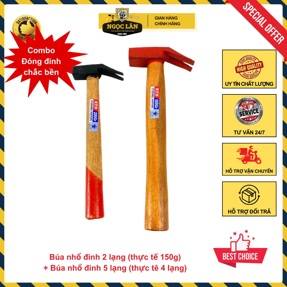 Combo búa 2 lạng & 8 lạng đóng nhổ đinh Sơn Tùng STS - Ảnh 2