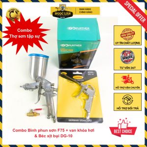 Combo Dụng cụ phun sơn F75 và Béc xịt bụi khí nén DG-10