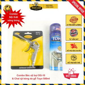 Combo TOYO Xịt Bóng Da Gỗ Nhựa & Béc Xịt Bụi Khí Nén DG-10