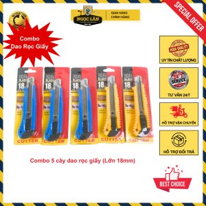 Combo 5 Dao Rọc Giấy Bản Lớn 18mm