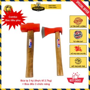 Combo Búa Lục Giác, Búa Tạ 3kg, Rìu đóng/nhổ đinh, bổ củi Sơn Tùng