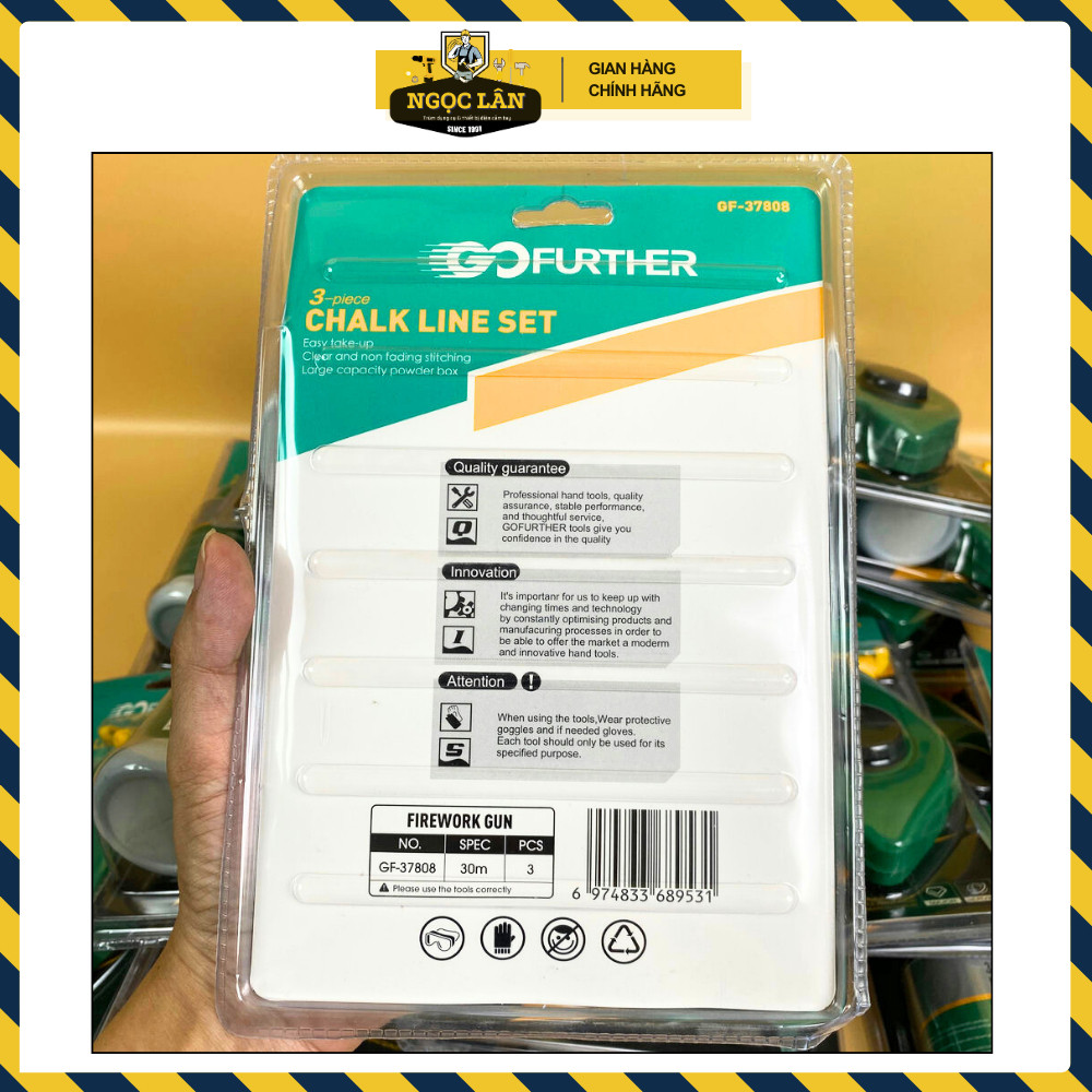 Combo Bộ Bật Mực Dây 30m và Thước Kéo Lỗ Ban 5m Nhựa Trong - Ảnh 5