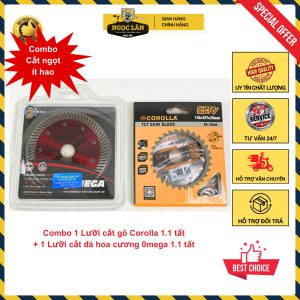 Combo Lưỡi cắt đá Marble, Hoa cương 0mega & Lưỡi cắt gỗ Corolla 1.1 tấc